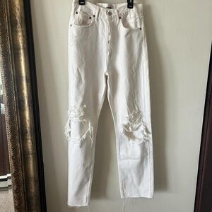 Agolde White Distressed Jeans